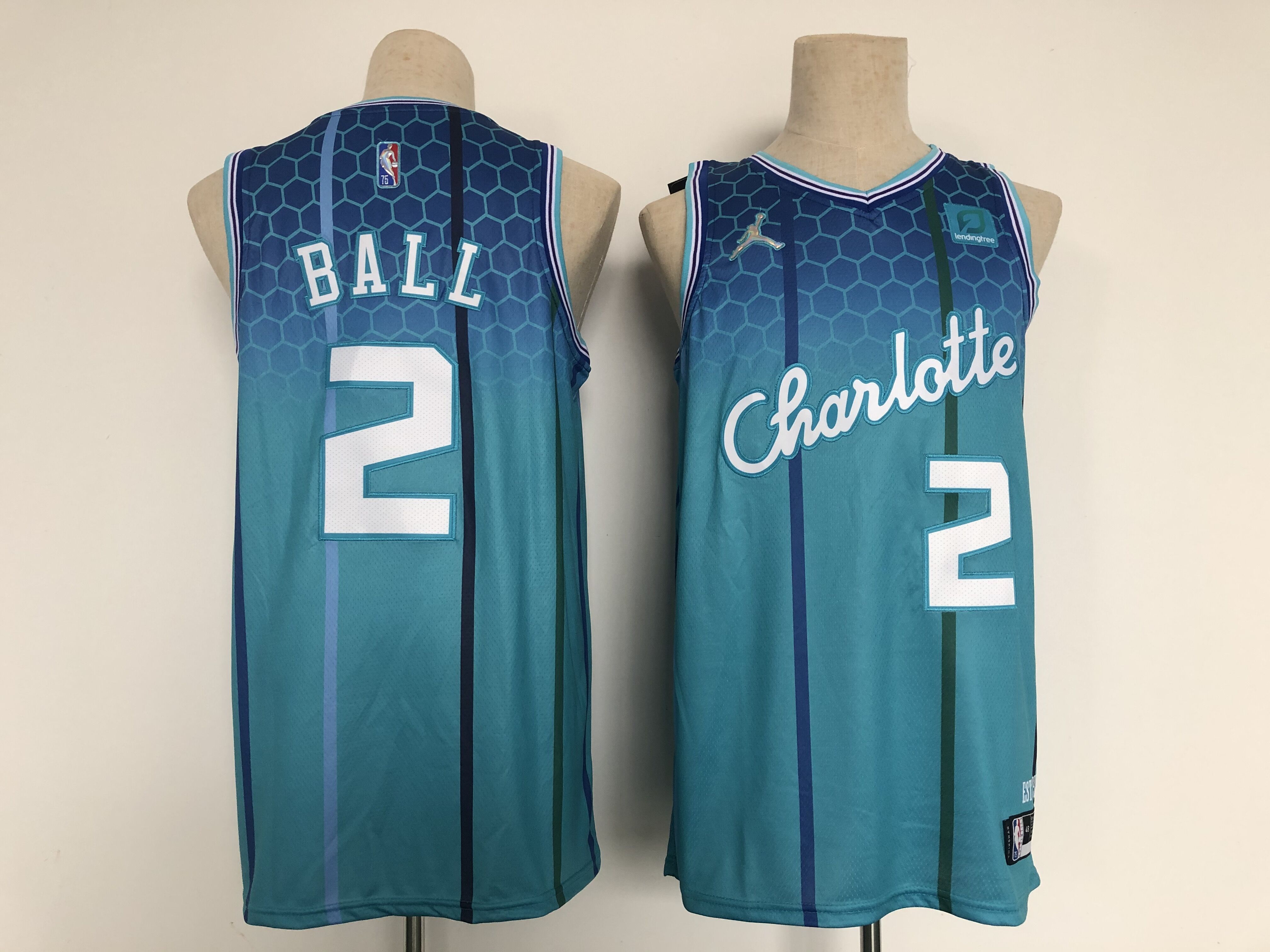 Men Charlotte Hornets #2 Ball Green 2022 City Edition NBA Jersey